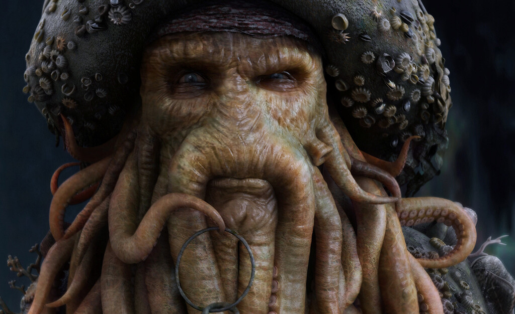 Retro RenderMan: ILM's stunning Davy Jones - befores & afters