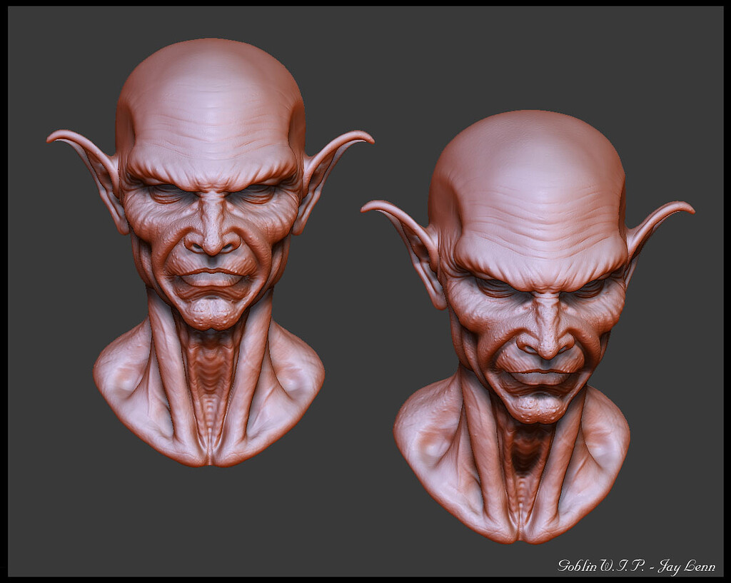 Goblin Head W.I.P. ZBrushCentral