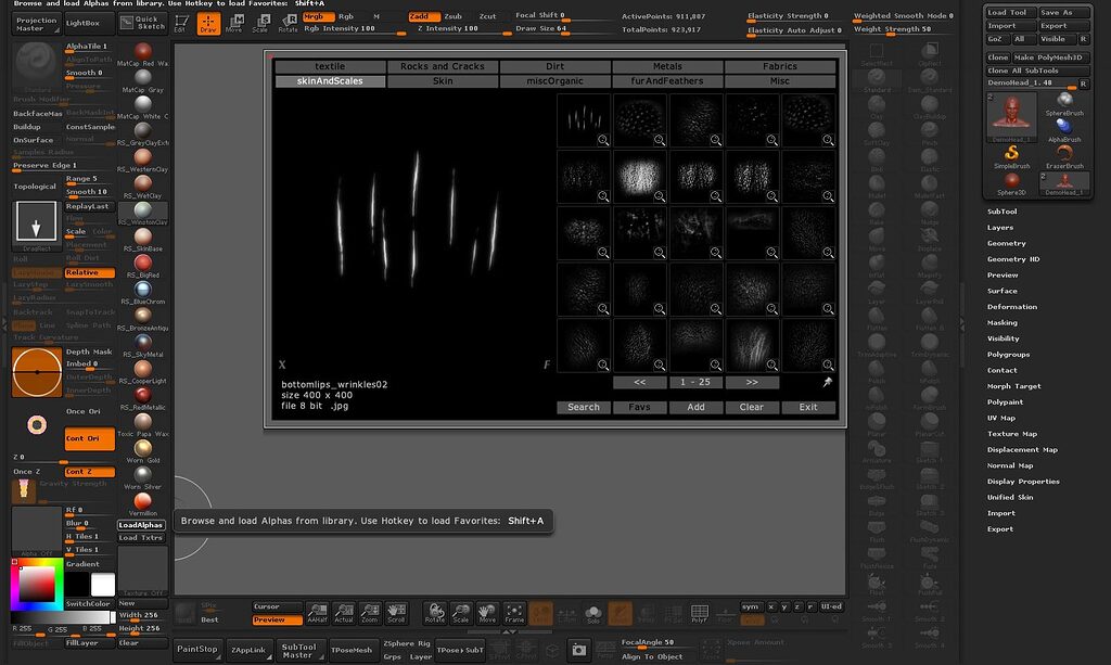 Alpha & Texture Loader For Zbrush 4 (PC) ZBrushCentral