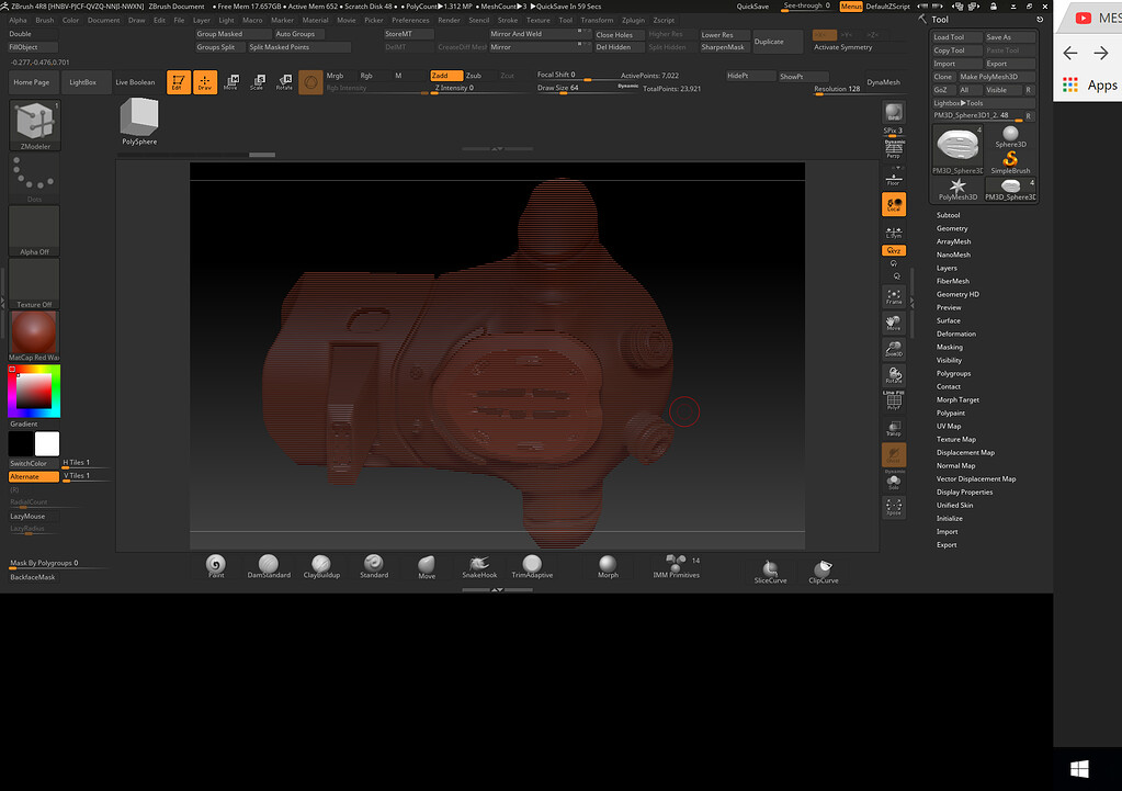 how to turn see through zbrush