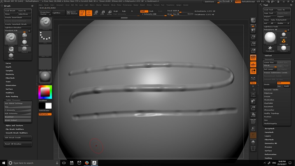 brush Z intensity pressure sensitivity artifacts ZBrushCentral