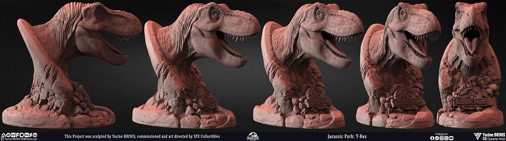 T-Rex Universal Pictures sculpted by Yacine BRINIS 006