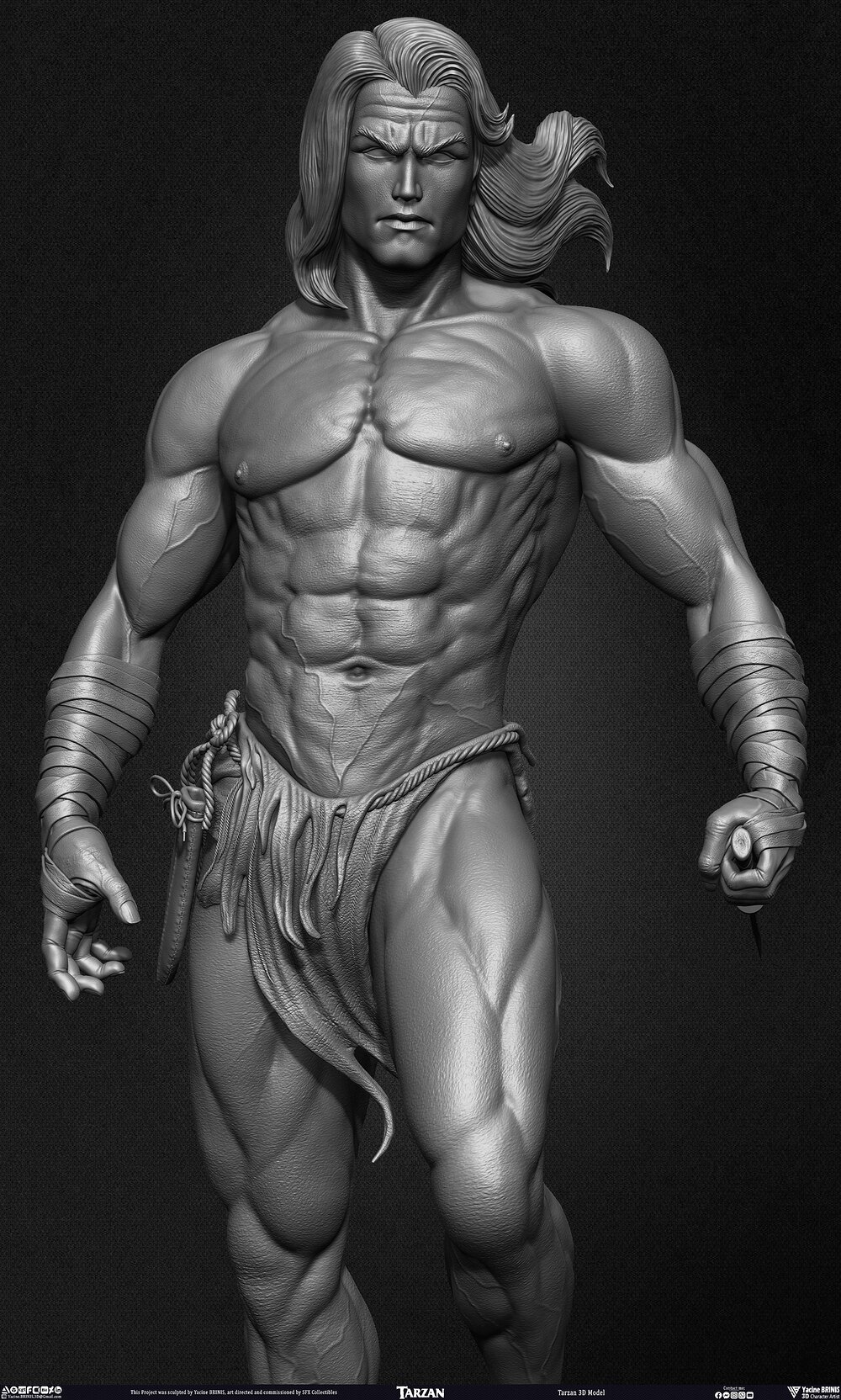 Tarzan 3D Model sculpted by Yacine BRINIS 015