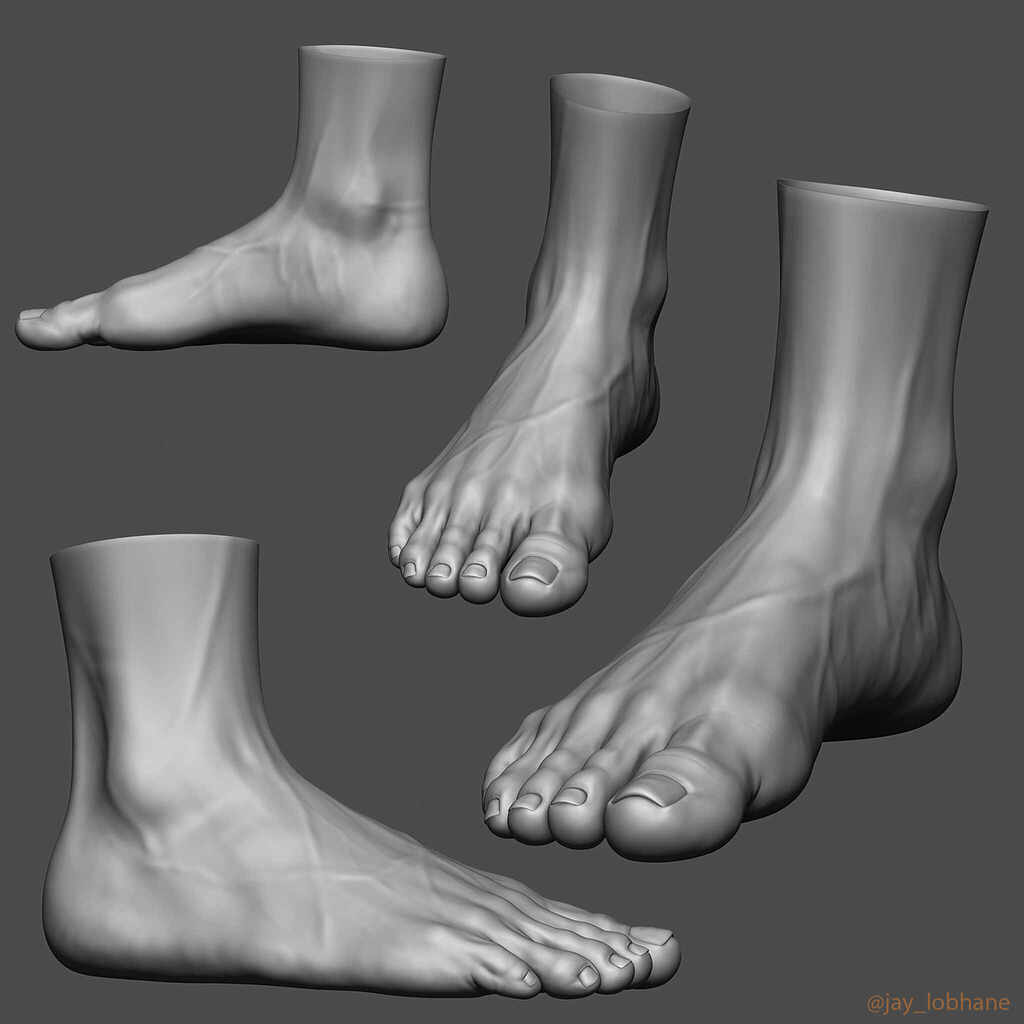 toes weld zbrush feet
