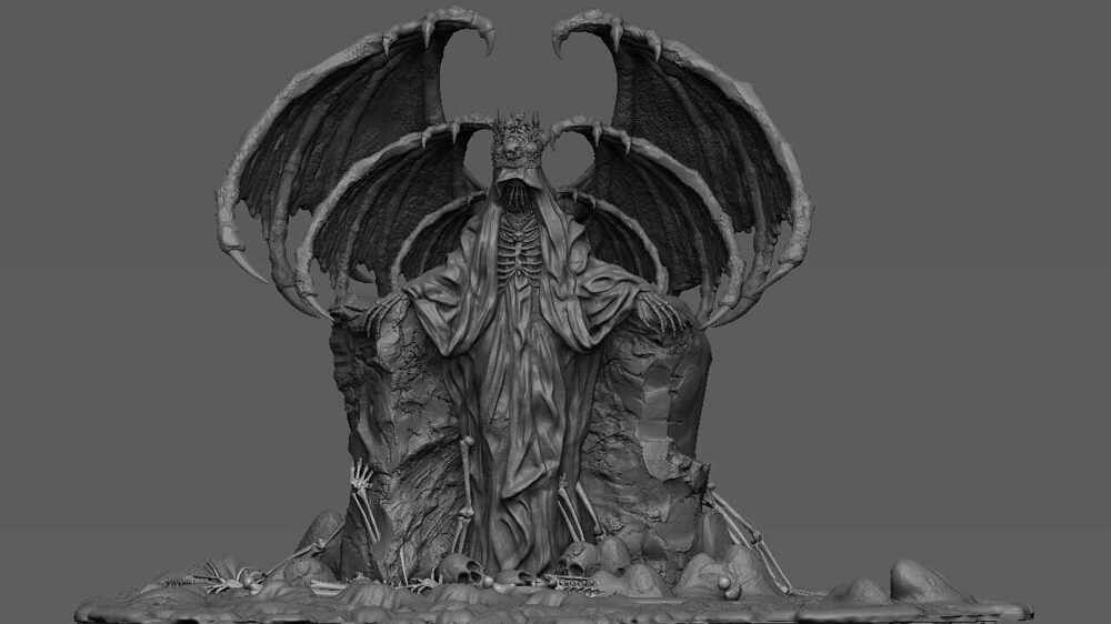 Dark Angel _Creature_Digital_SCulpture_SurajitSen_May2022A_WIP