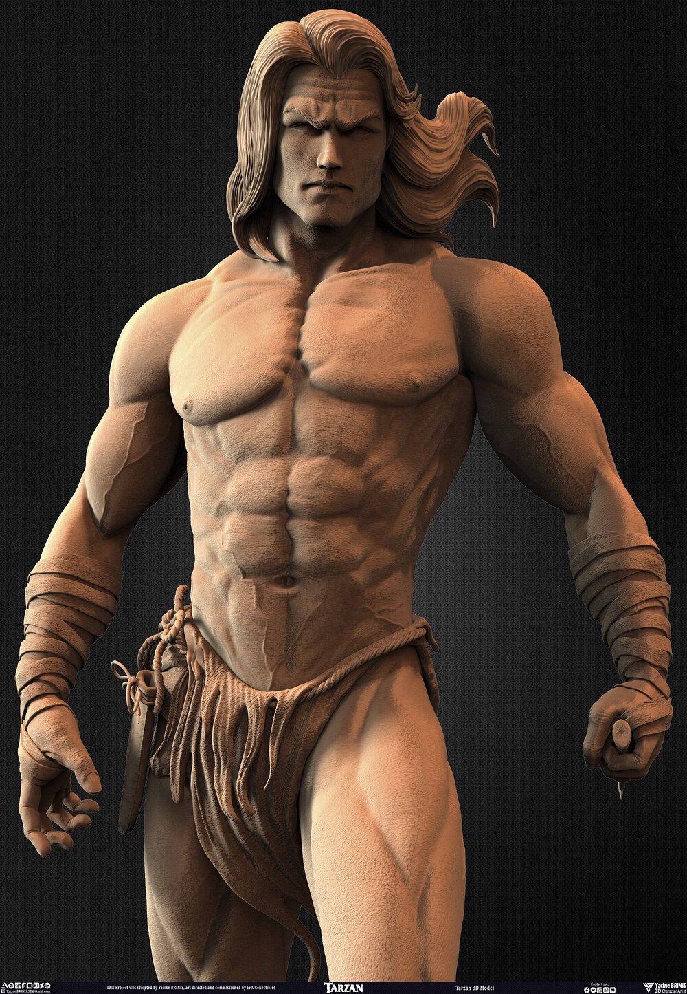 Tarzan 3D Model sculpted by Yacine BRINIS 003