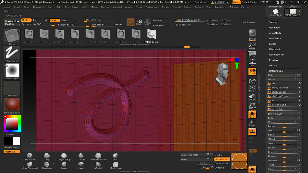Applying chisel brush on curve ZBrushCentral