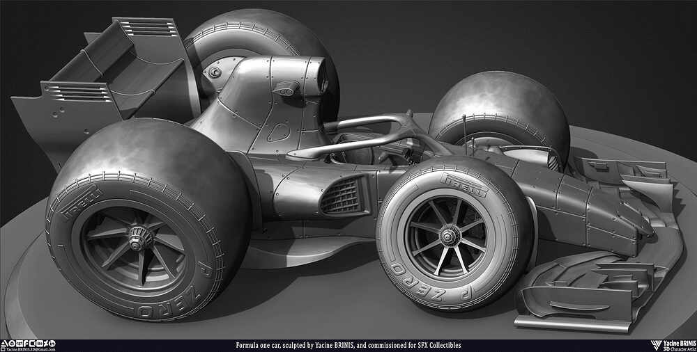 Formula One Car stylised sport cart sculpted by Yacine BRINIS 007