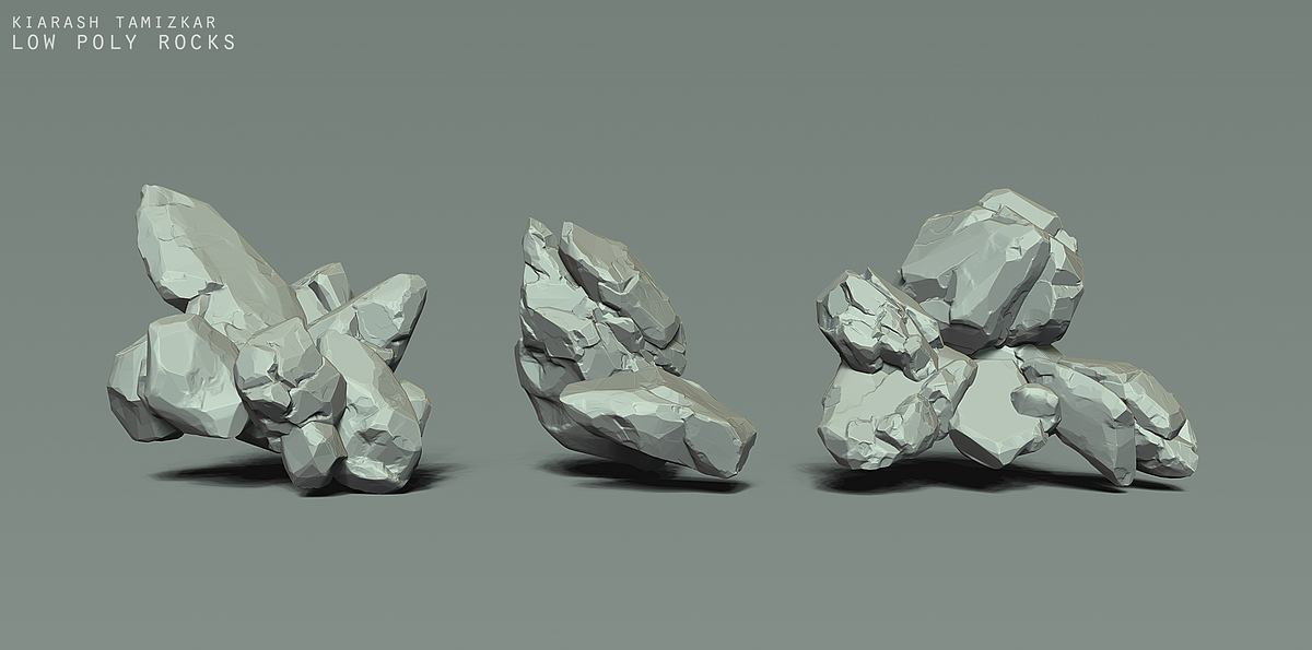 low poly rocks sculpting 1