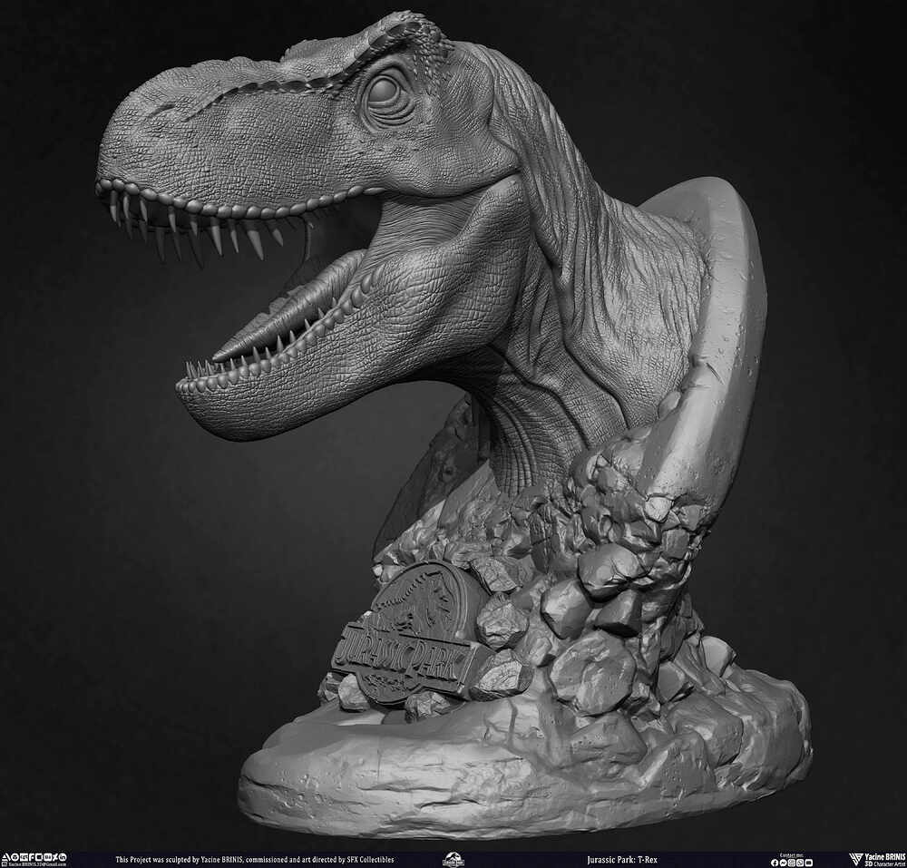 T-Rex Universal Pictures sculpted by Yacine BRINIS 013