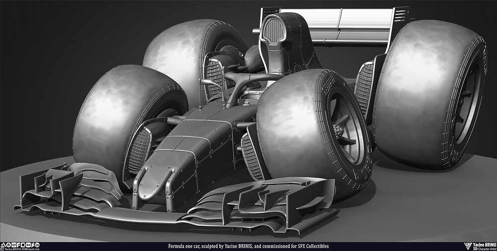 Formula One Car stylised sport cart sculpted by Yacine BRINIS 004