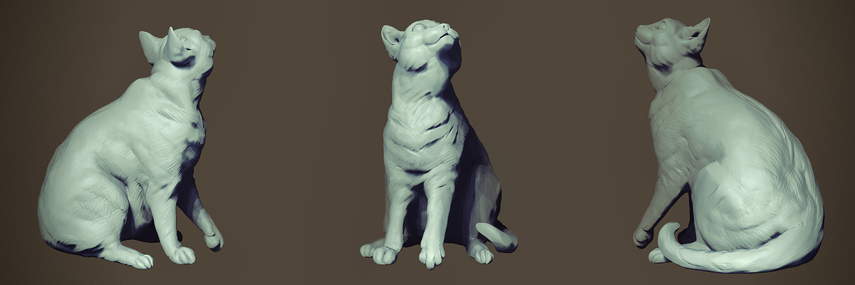 Sitting Cat of the book Tuf Voyaging by George R.R. Martin_sculpted by Darya Girina_3