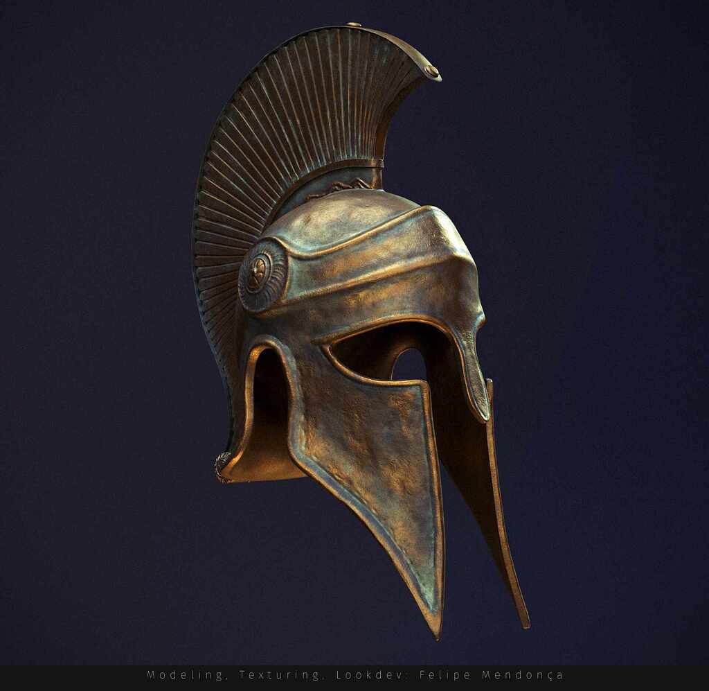 Ancient Greek Helmet - ZBrushCentral, image size:1024x997