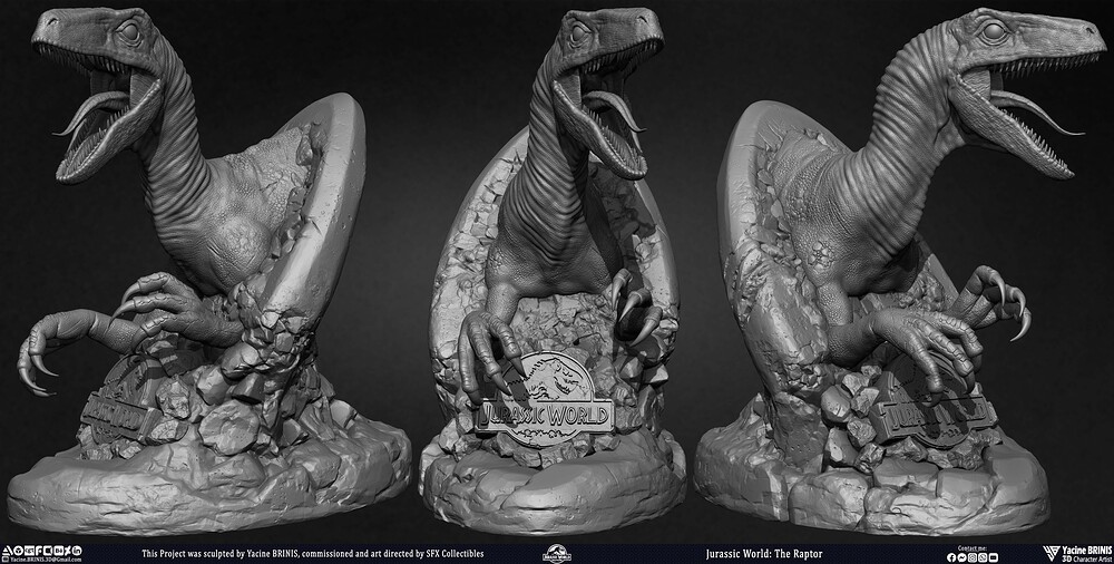 Jurassic World The Raptor sculpted by Yacine BRINIS 001
