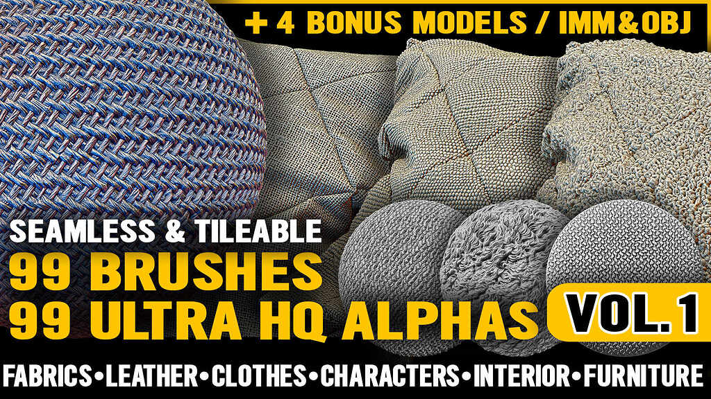 ZBRUSH BRUSHES & ALPHAS FABRIC (ULTRA HQ) ZBrushCentral