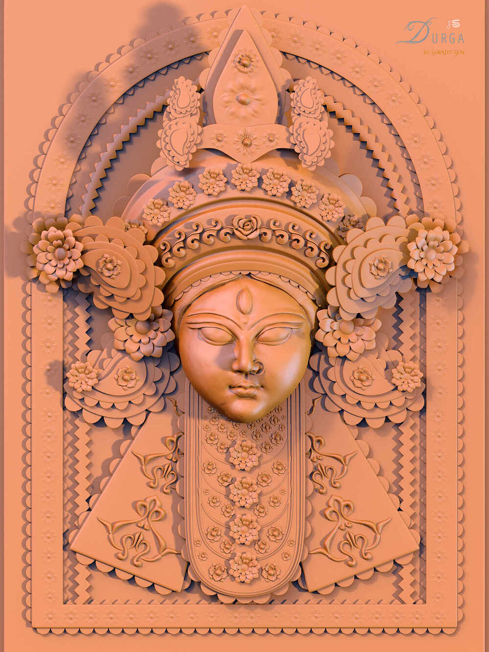 Durga_Digital_Sculpture_SurajitSen_Oct2022_WIP1