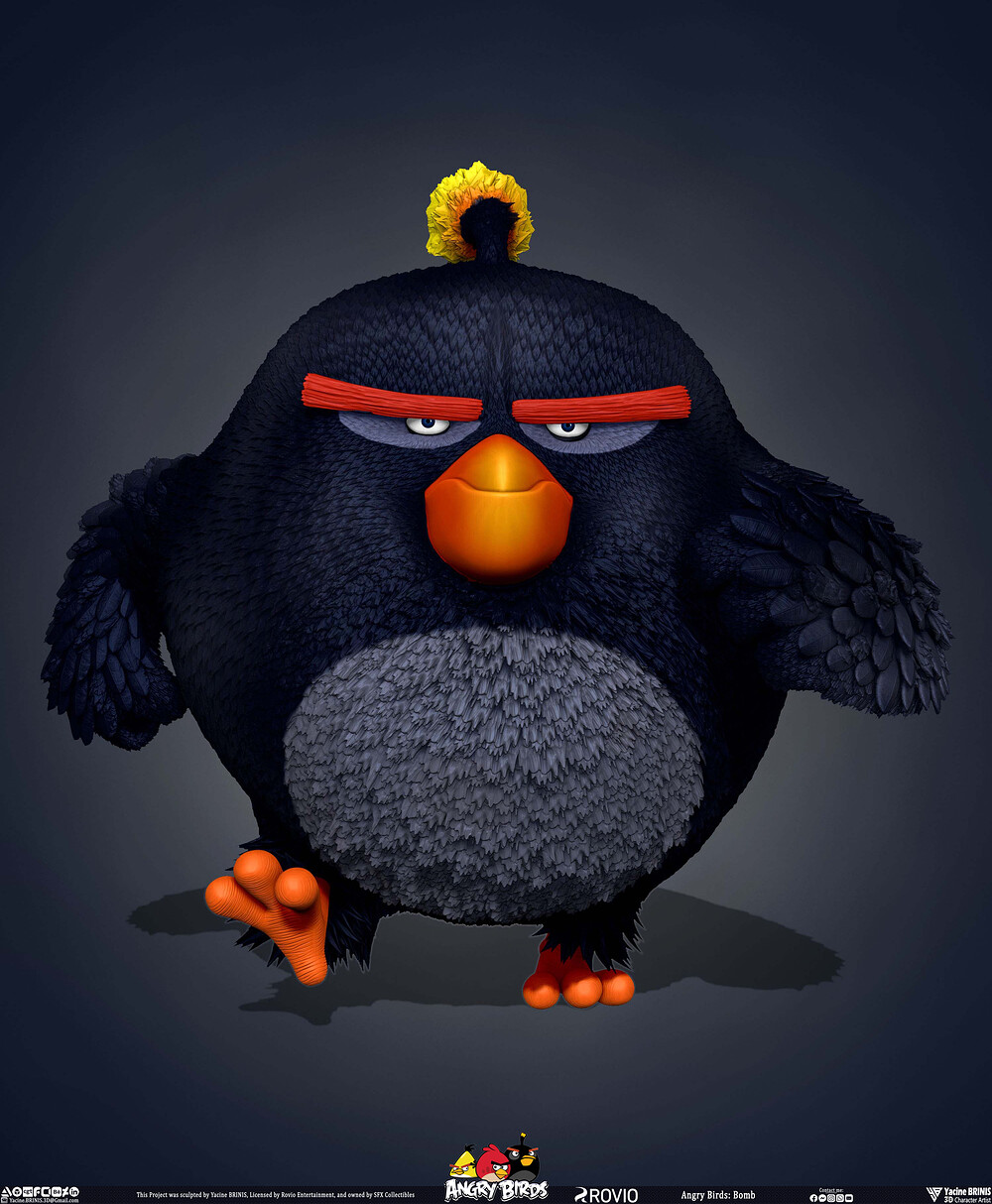 Bomb Angry Birds Rovio Entertainment, Sculpted By Yacine BRINIS 014