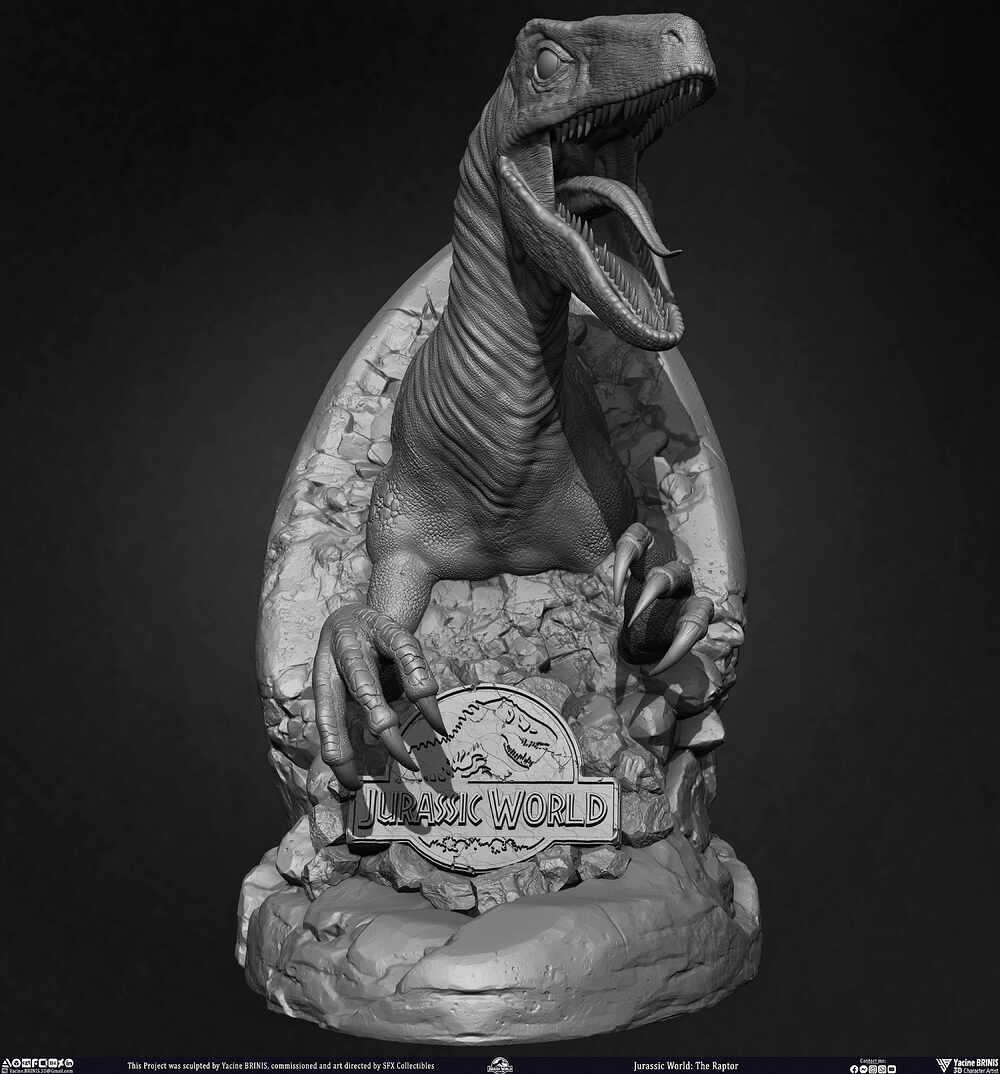 Jurassic World The Raptor sculpted by Yacine BRINIS 011