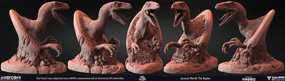 Jurassic World The Raptor sculpted by Yacine BRINIS 004