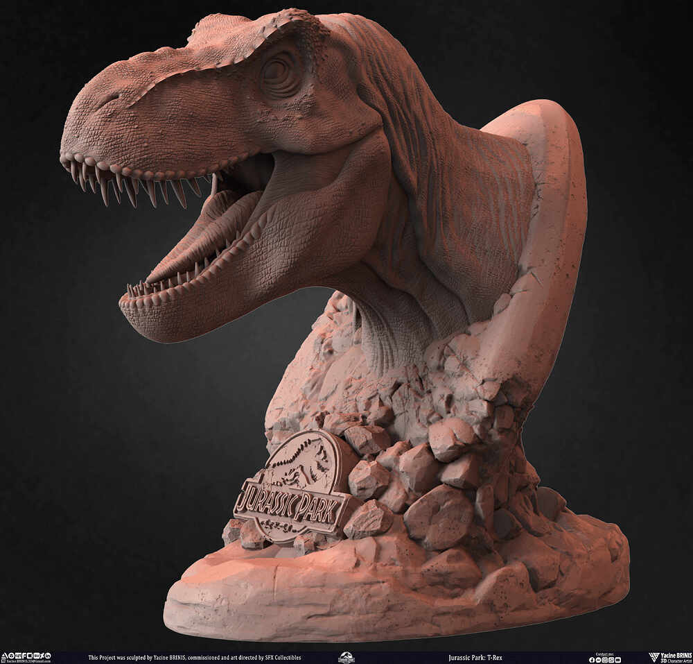T-Rex Universal Pictures sculpted by Yacine BRINIS 017