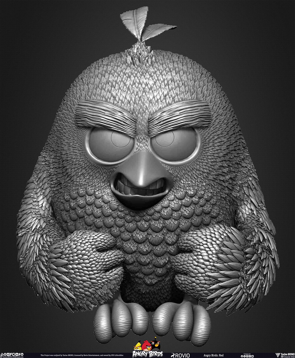 Red Angry Birds Rovio Entertainment sculpted By Yacine BRINIS 012