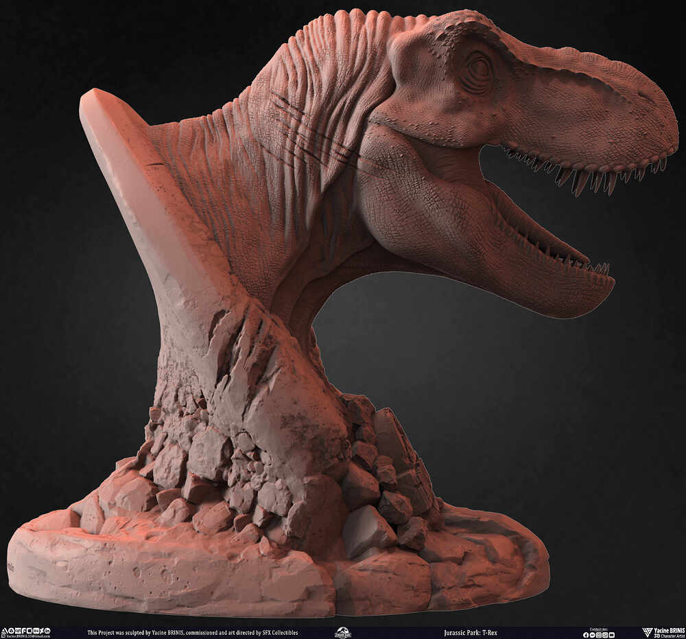 T-Rex Universal Pictures sculpted by Yacine BRINIS 022