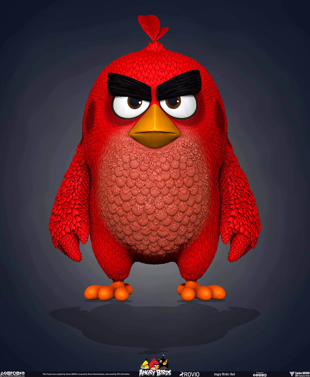Red Angry Birds Rovio Entertainment sculpted By Yacine BRINIS 004