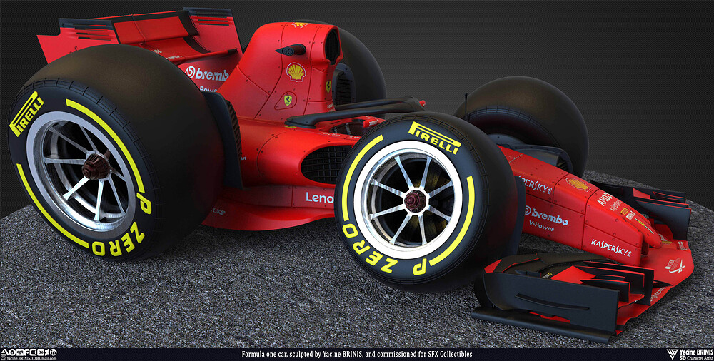 Formula One Car stylised sport cart sculpted by Yacine BRINIS 010