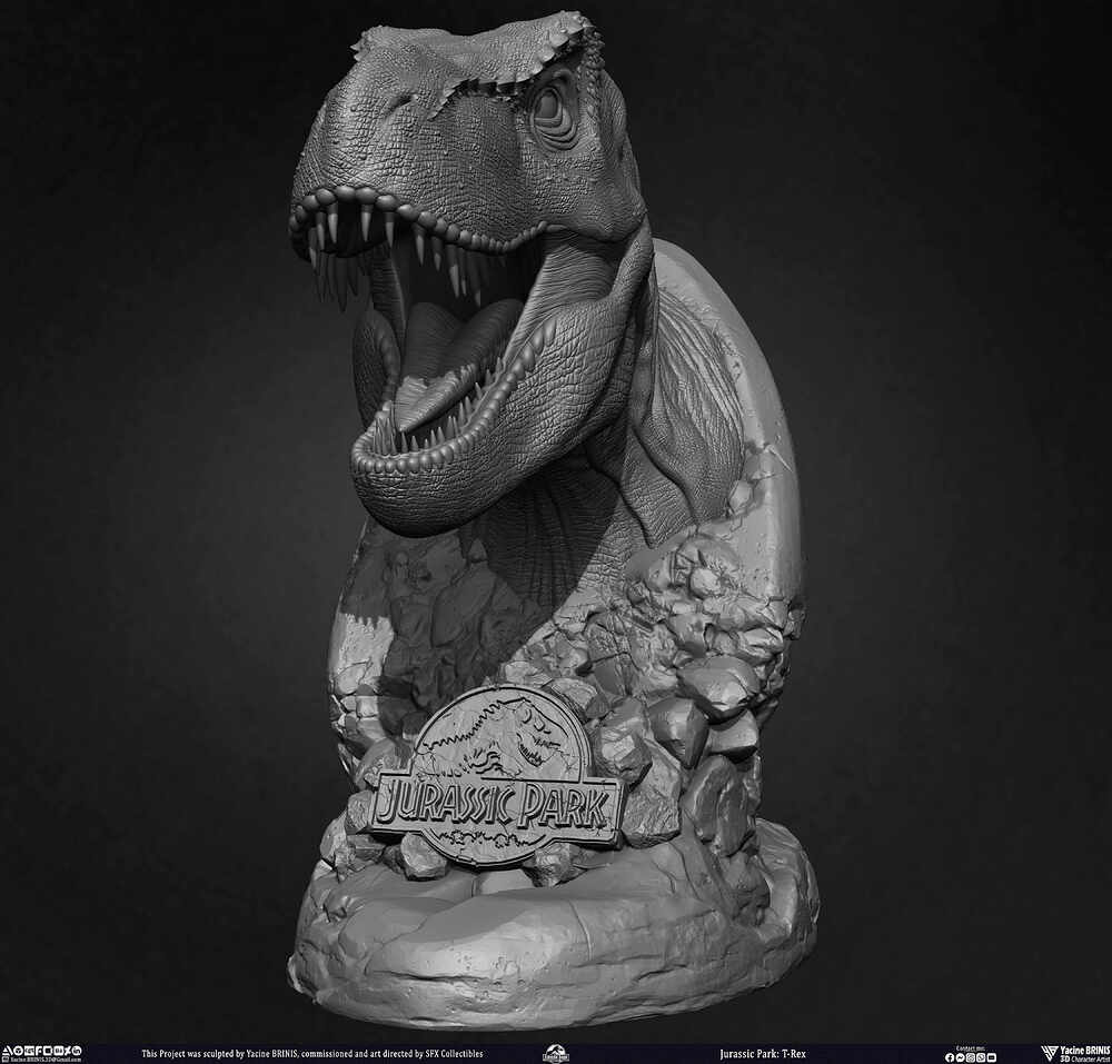 T-Rex Universal Pictures sculpted by Yacine BRINIS 011