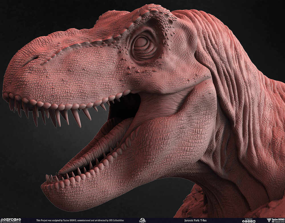 T-Rex Universal Pictures sculpted by Yacine BRINIS 023
