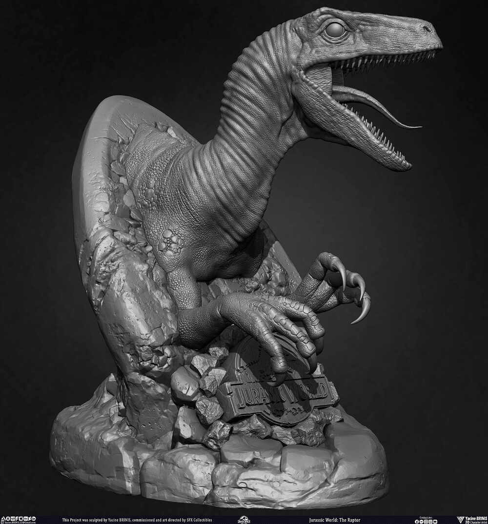 Jurassic World The Raptor sculpted by Yacine BRINIS 013