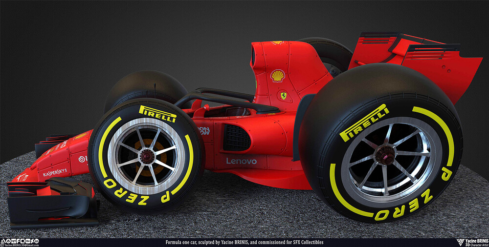 Formula One Car stylised sport cart sculpted by Yacine BRINIS 011