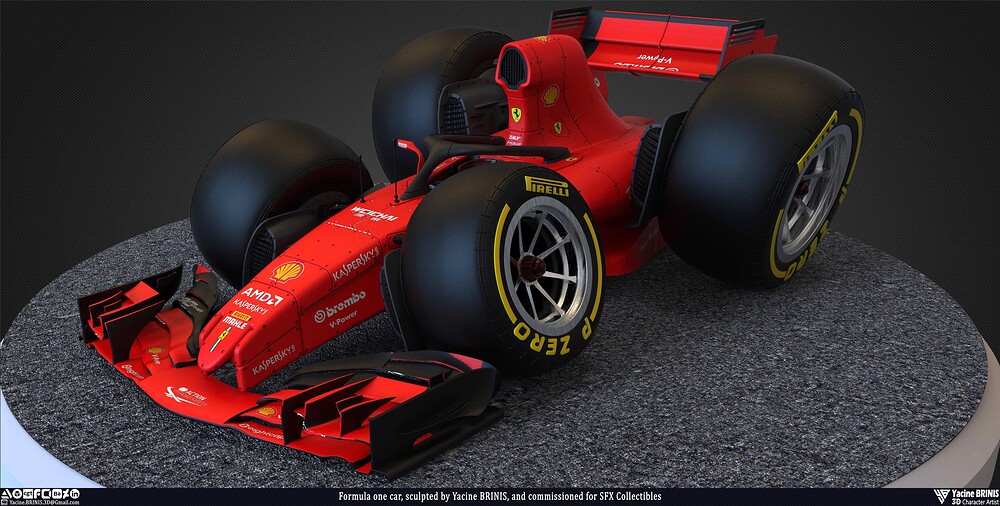 Formula One Car stylised sport cart sculpted by Yacine BRINIS 012