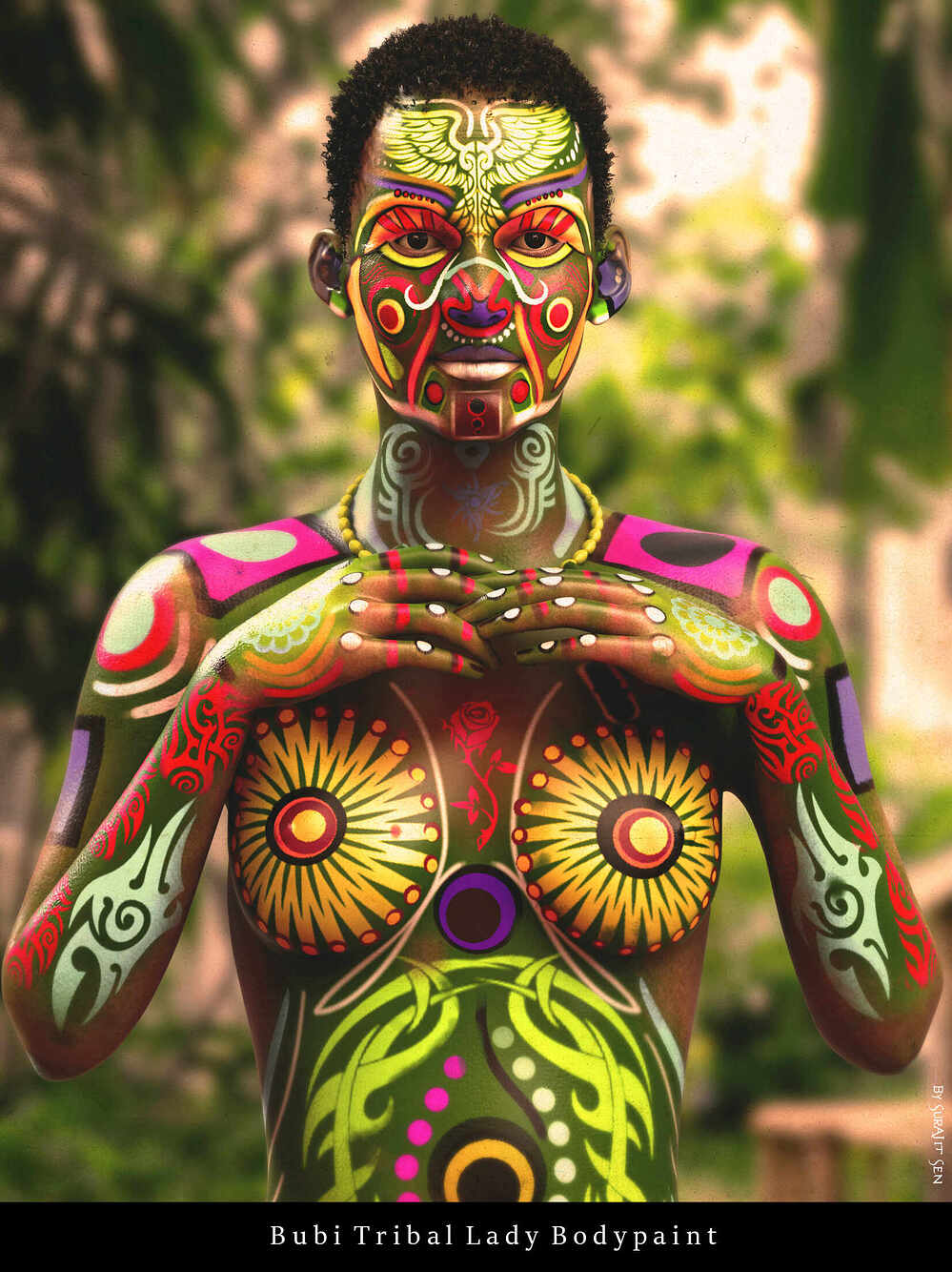 Bubi-Tribal-Lady-Bodypaint_CG_Character_by_SurajitSen_June2023A