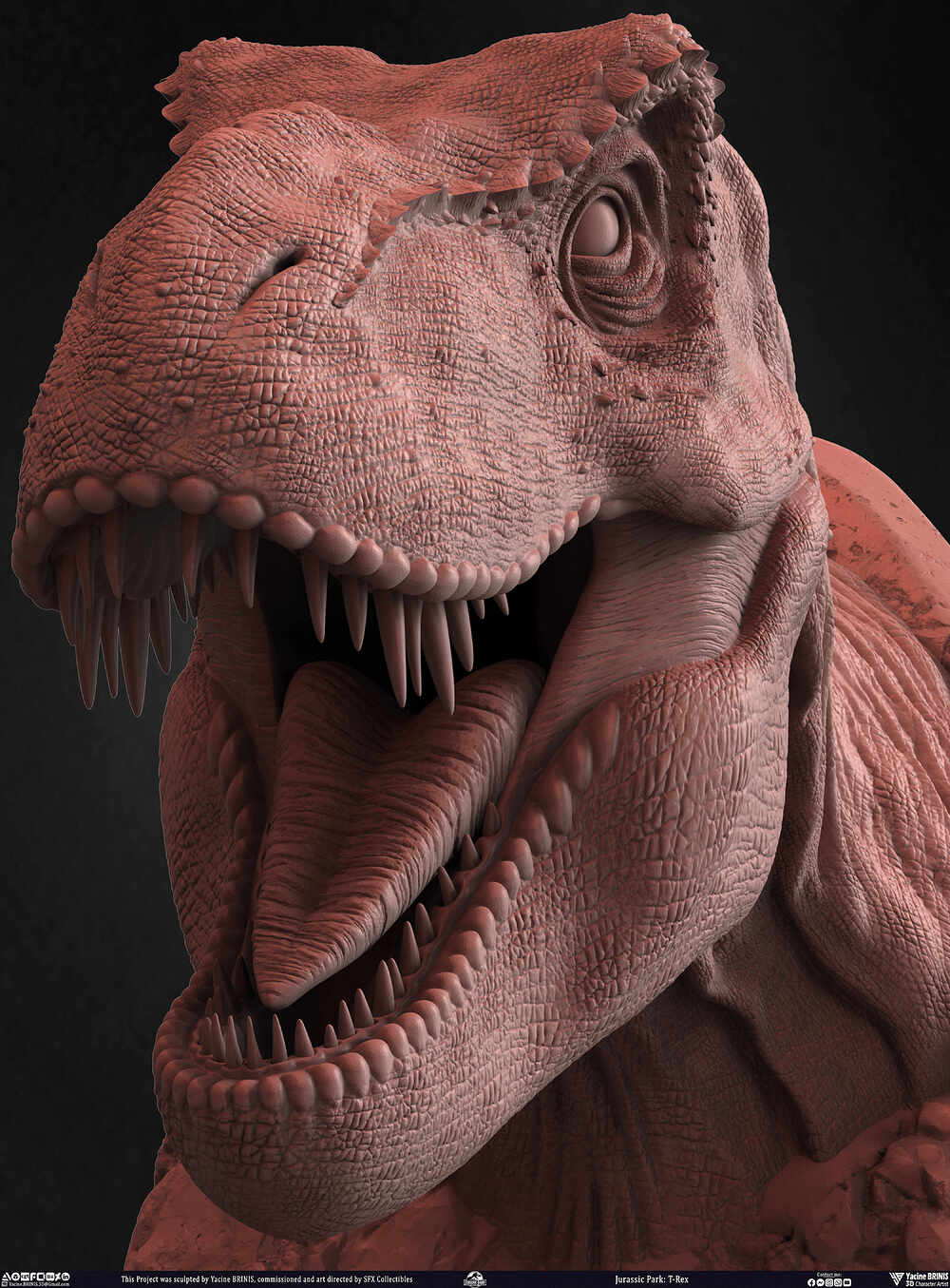 T-Rex Universal Pictures sculpted by Yacine BRINIS 026