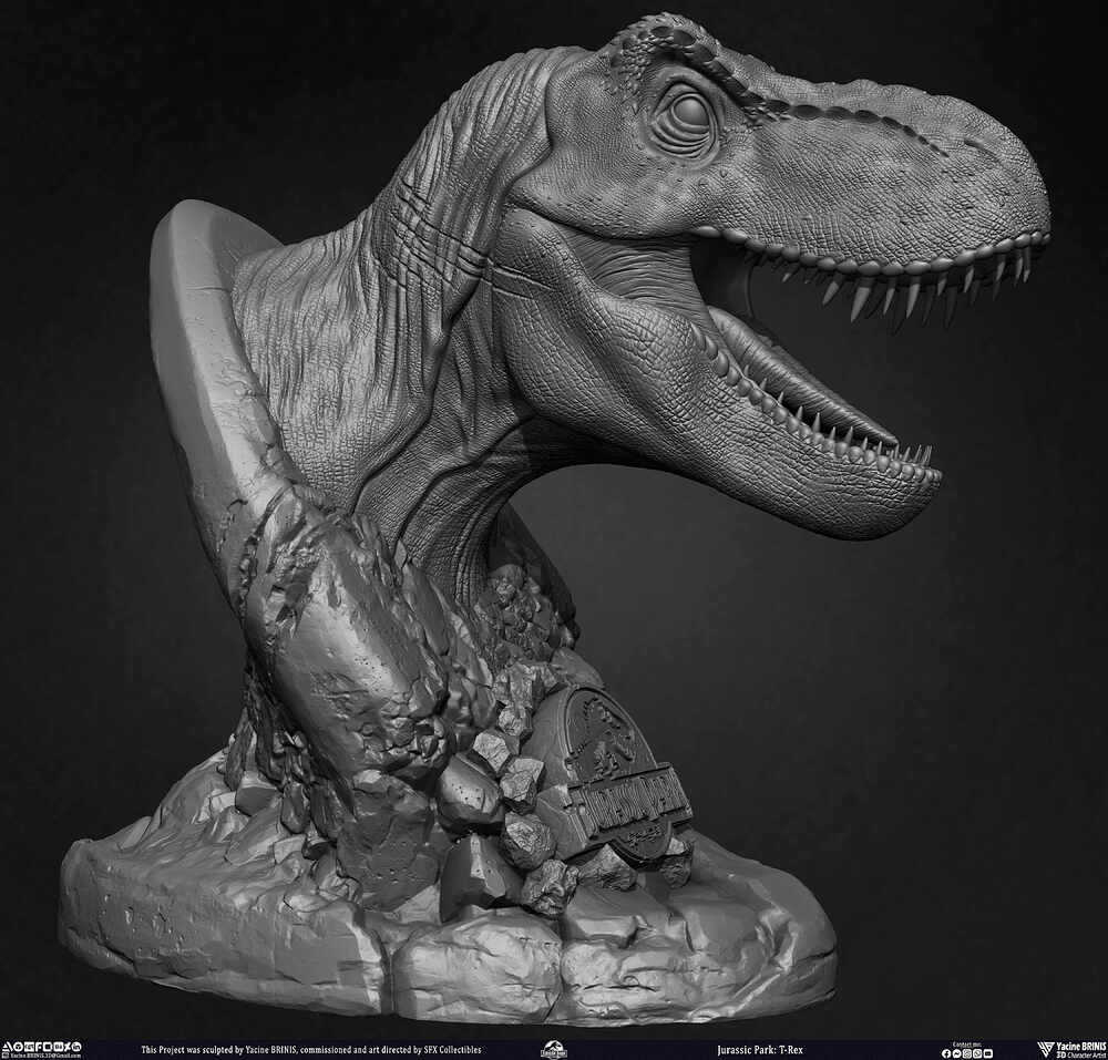 T-Rex Universal Pictures sculpted by Yacine BRINIS 008