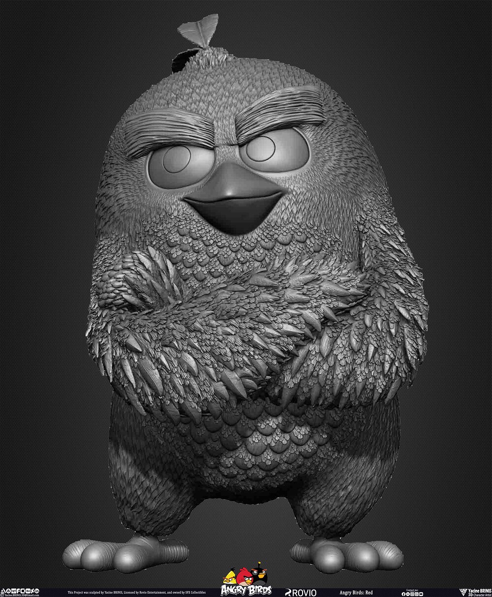 Red Angry Birds Rovio Entertainment sculpted By Yacine BRINIS 015