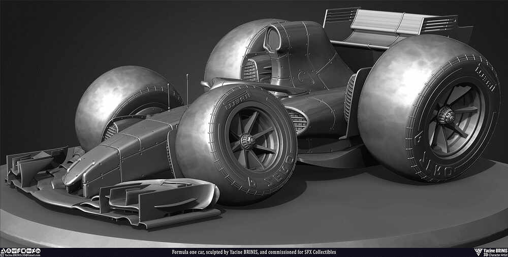 Formula One Car stylised sport cart sculpted by Yacine BRINIS 006