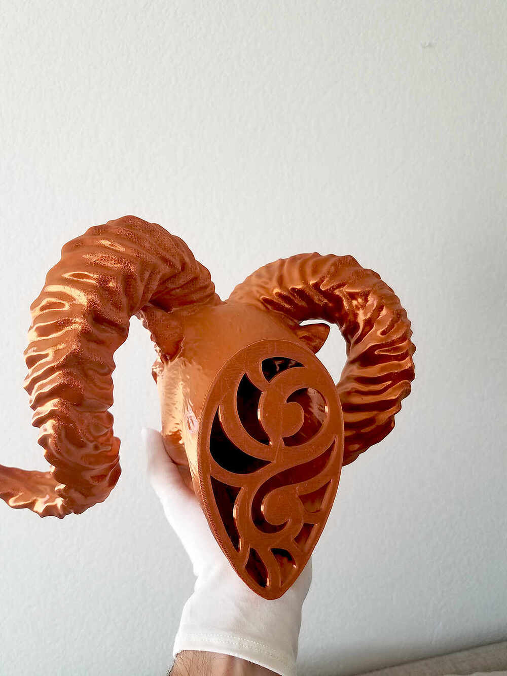 Ram Head Wall Sculpture - 3D Printed Cooper 3