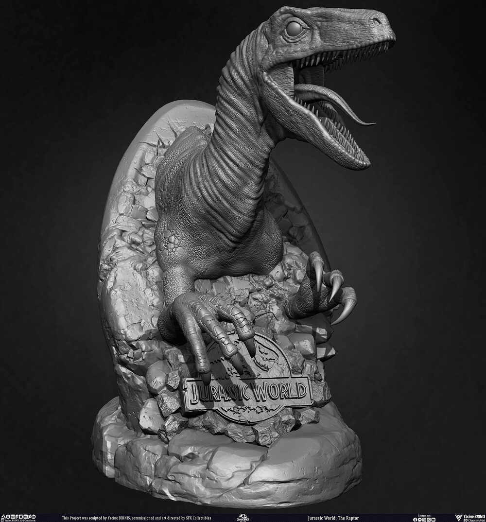 Jurassic World The Raptor sculpted by Yacine BRINIS 012