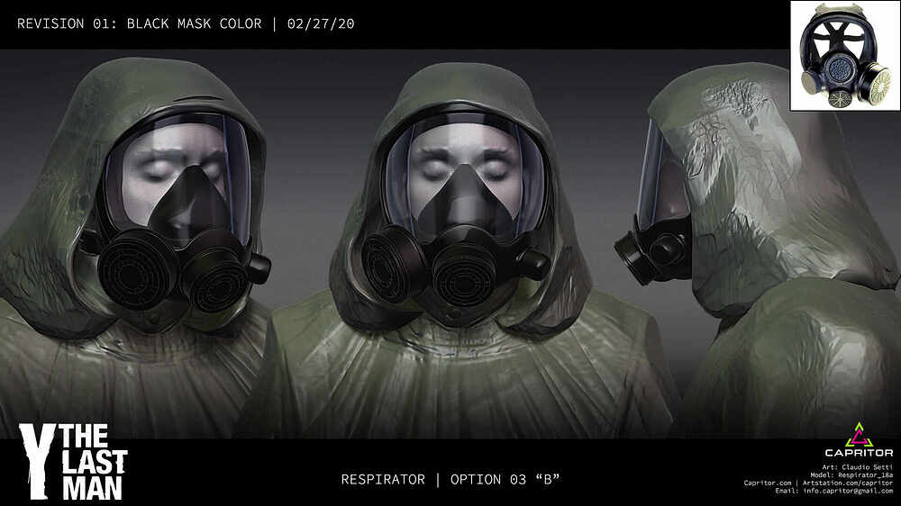 Y The Last Man Respirator Design 03 Black By Capritor