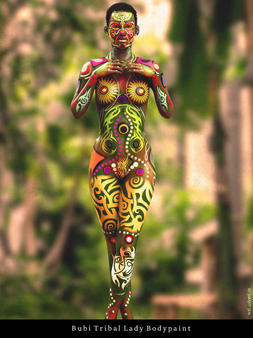 Bubi-Tribal-Lady-Bodypaint_CG_Character_by_SurajitSen_June2023C