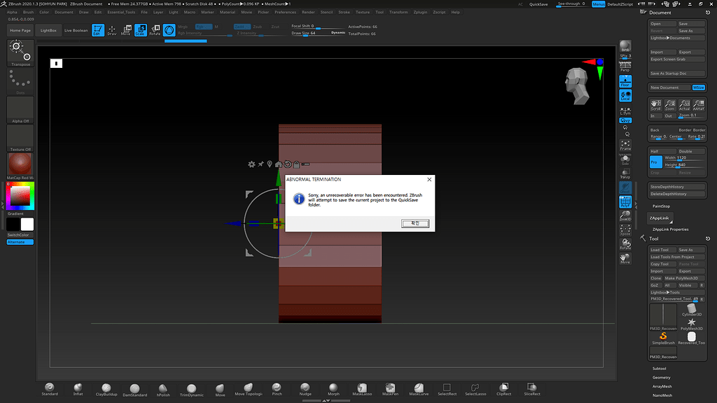 error encountered while opening a file zbrush bmp