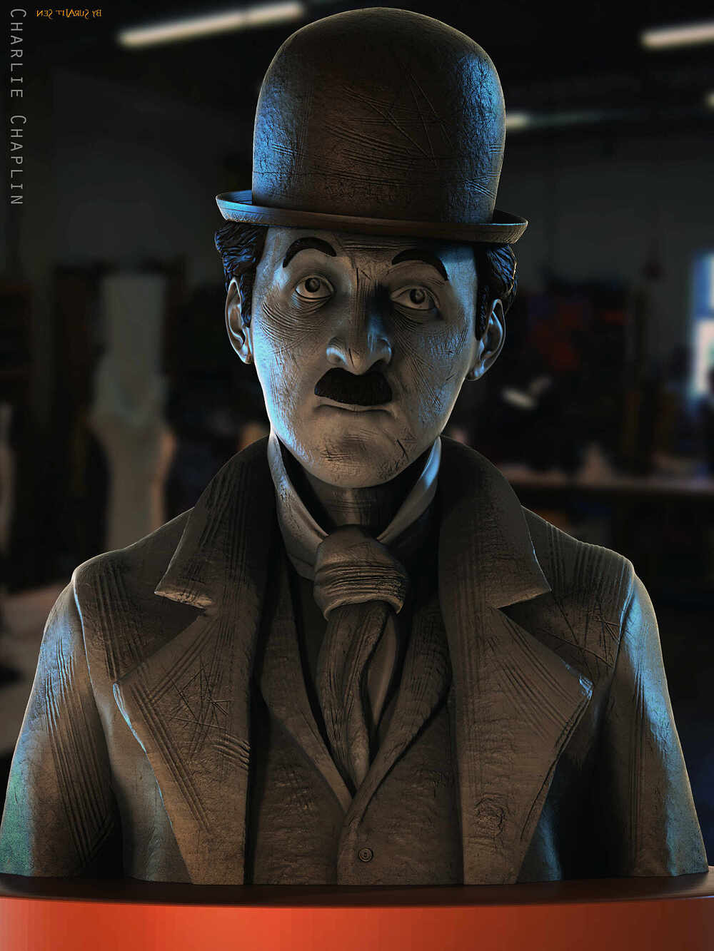 Charlie Chaplin_Digital_SCulpture_SurajitSen_March2024