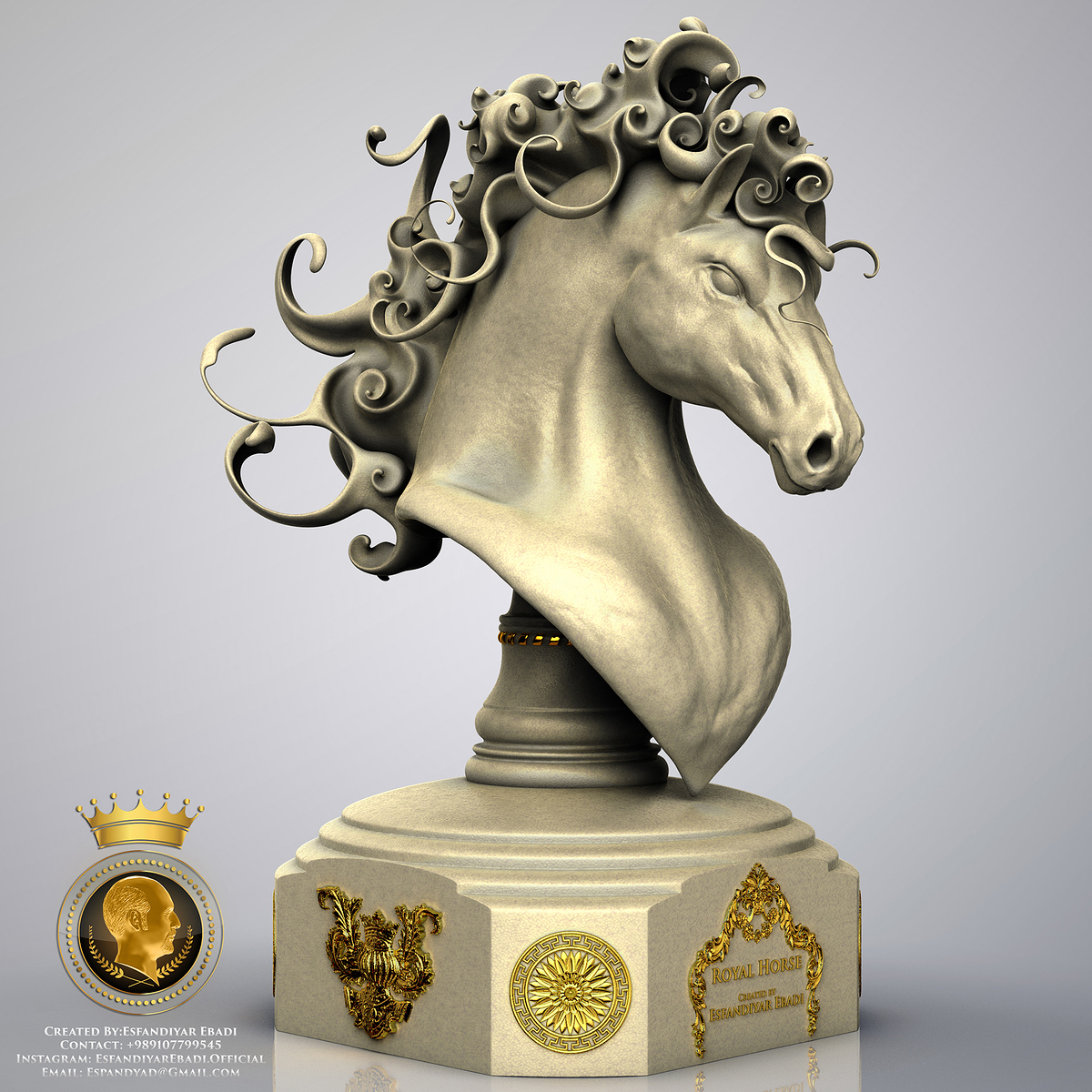 Royal Horse - Created By Esfandiyar Ebadi - Stone