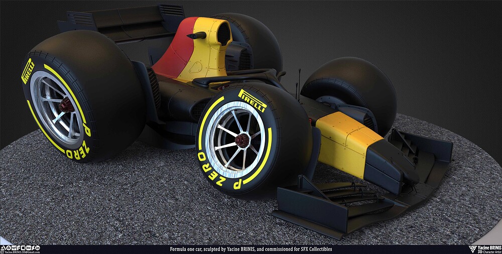 Formula One Car stylised sport cart sculpted by Yacine BRINIS 014