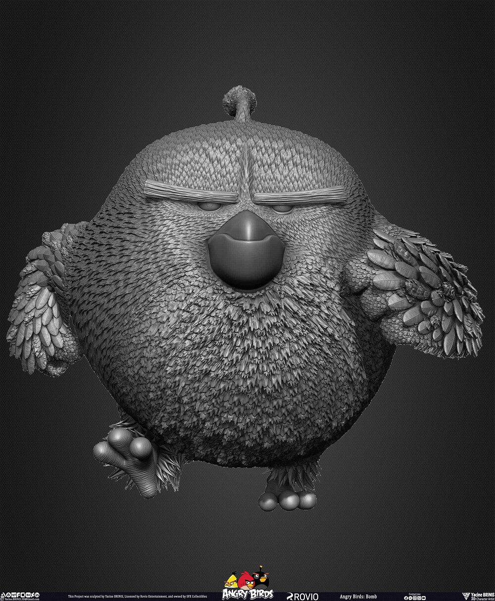 Bomb Angry Birds Rovio Entertainment, Sculpted By Yacine BRINIS 021