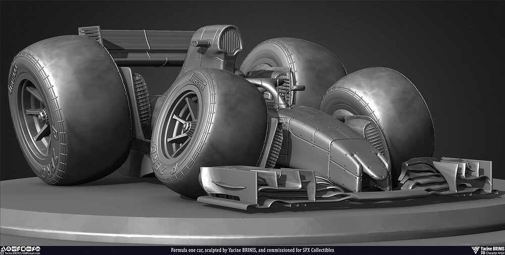 Formula One Car stylised sport cart sculpted by Yacine BRINIS 008