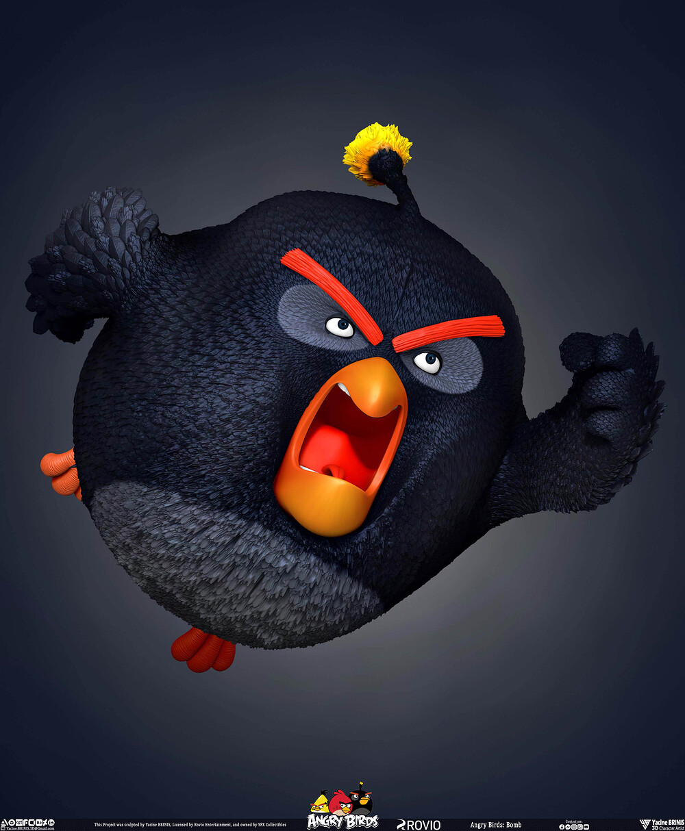 Bomb Angry Birds Rovio Entertainment, Sculpted By Yacine BRINIS 010