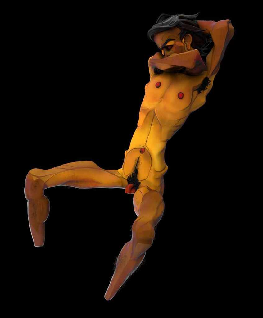 Egon Schiele Seated Male Nude Render Turntable Ar Timelapse